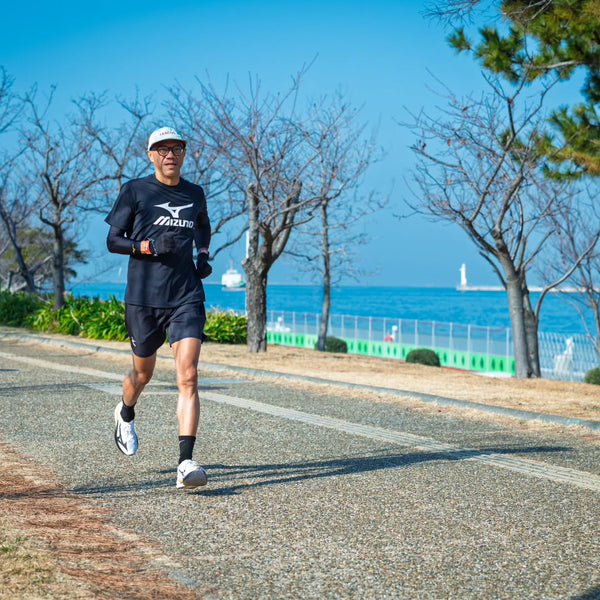 Coach Ige Lopez running the Osaka Marathon 2026